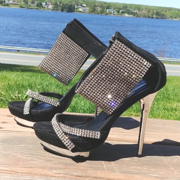 *NEW* Sexy rhinestone platform stiletto heels - Picture 1 of 11